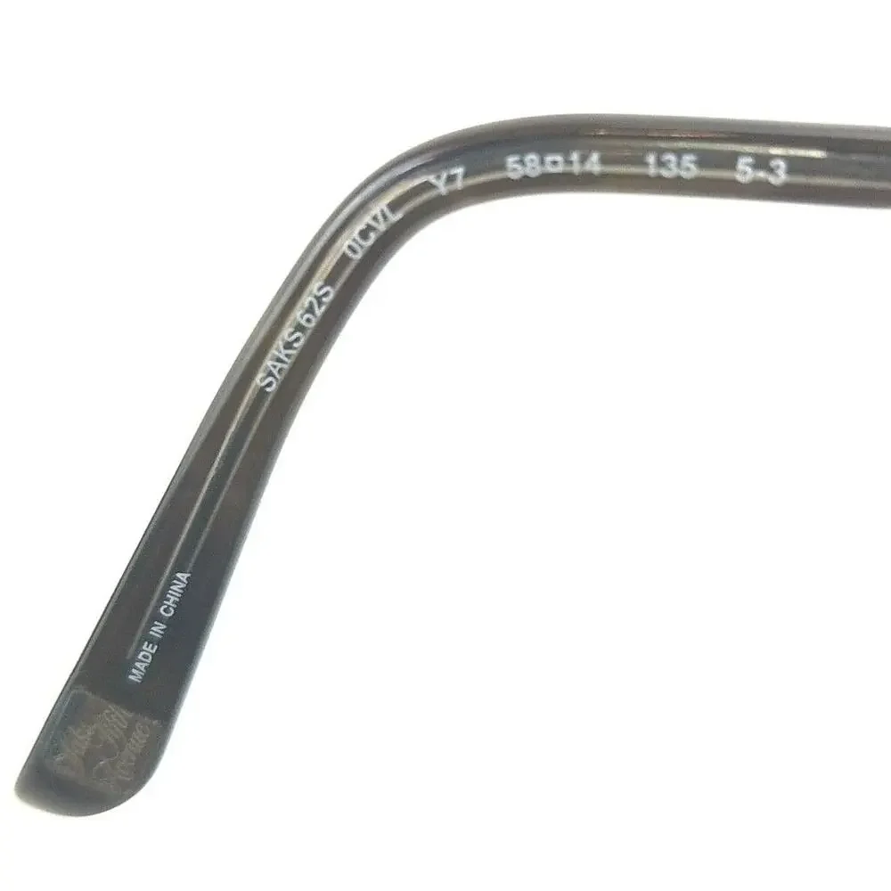 Saks Women's Dark Ruthenium Prescription Designer Sunglasses Silver Tone Frame G